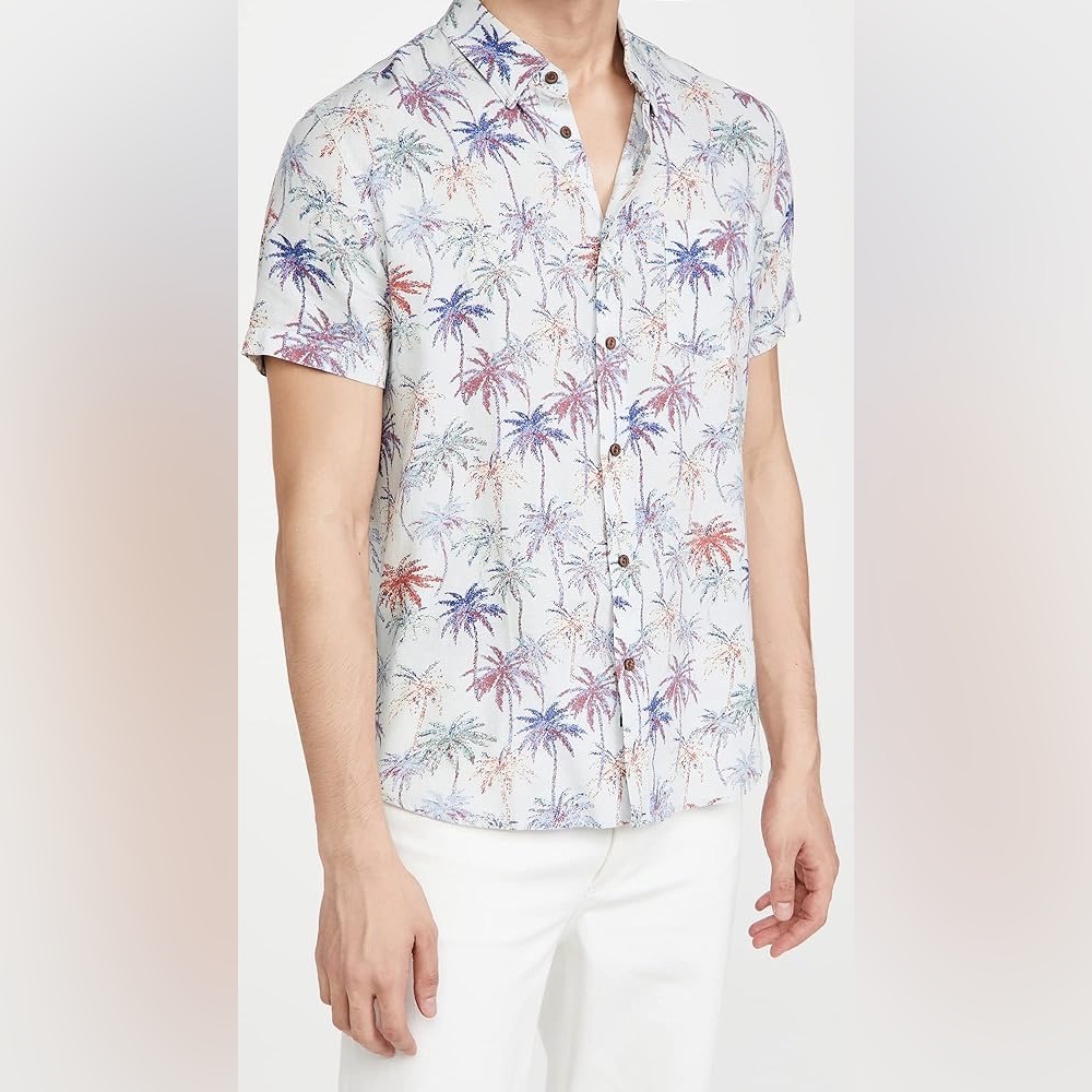 RAILS‎ Men's Carson Button-Down Shirt Palm Pride  Medium  Sold Out •rare•